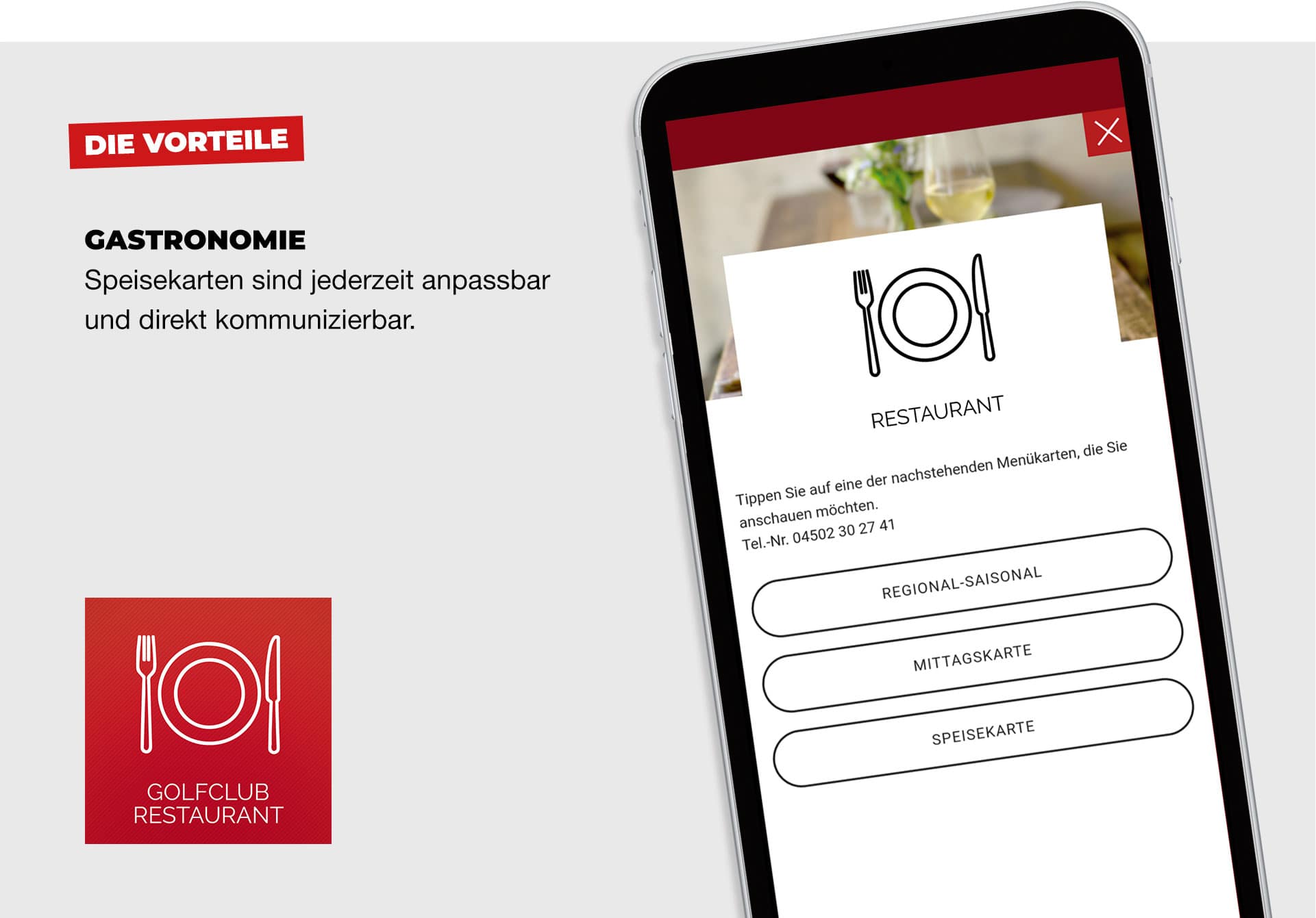 Vorteile App4Golf Gastronomie